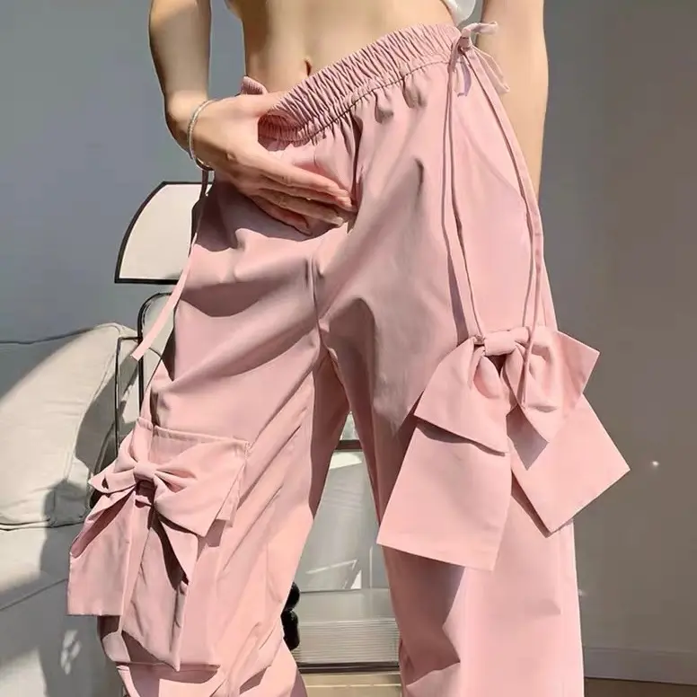 Quần ống rộng kaki nơ, 3 màu, 3 size, nơ to, may kỹ Nữ Ong Women Pants 1