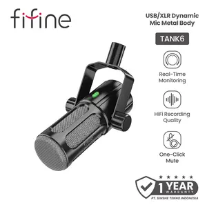 FIFINE TANK6 Dynamic Mic USB-C & XLR – Studio, Podcast, Streaming, Content Creator