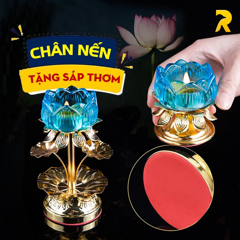 Chân Nến Hoa Sen Để Bàn Thờ, Đế Nến Hoa Sen Lưu Ly Để Bàn Thờ Phật, Công Giáo, Ban Thờ Gia Tiên