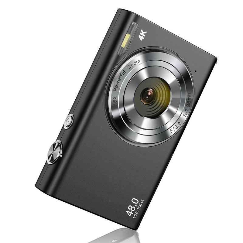 48MP 4K Digital Cameras, Portable 16X Zoom Digital Cameras with 32G TF Card & Charging Cable & Operating Manual, High Definition Digital Camera for Outdoor Sports, Stocking Fillers Gift 1
