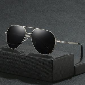 Men Pilot Polarized Sunglasses – Retro Metal Frame Double Beam Driving & Cycling Eyewear