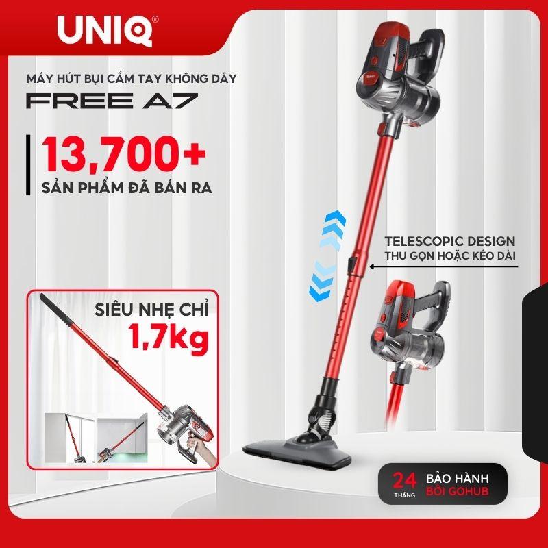 [UNQ] Máy hút bụi cầm tay không dây UNIQ Free A7 đa năng gia đình mini pin sạc hút giường đệm nệm sofa xe hơi lực hút mạnh Làm Sạch