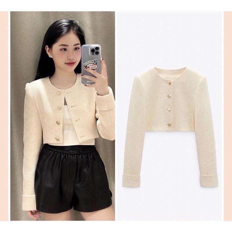 Áo khoác dạ crop top (có đệm vai) 1