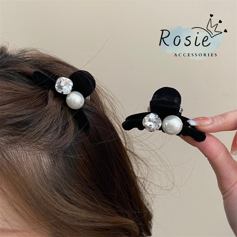  Kẹp Tóc Mái 2 Bên Nhỏ Đính Đá Nhung 8 Chân Ngọc Cao Cấp Tiểu Thư Cho Nữ K21 - Rosie Accessories Women 