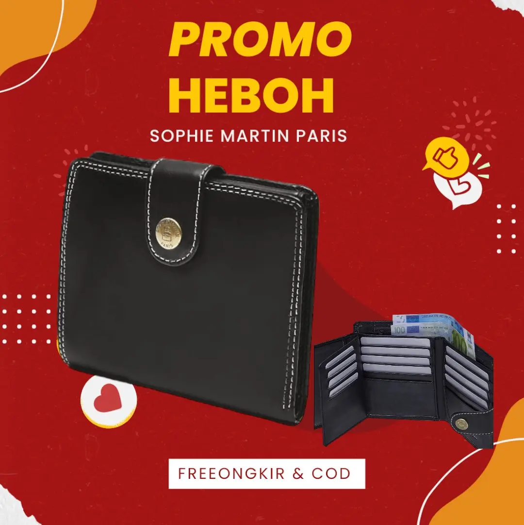 MONACO Wallet sophie martin paris promo Dompet Pendek Kulit PU Hitam Kartu Uang
