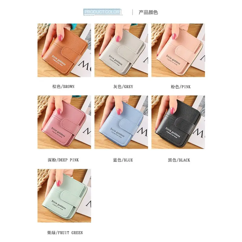 878 COD DOMPET WANITA IMPORT MURAH REAL PIC/ Dompet Lipat Pendek Dompet Wanita Resleting Dompet Kartu Kecil 5