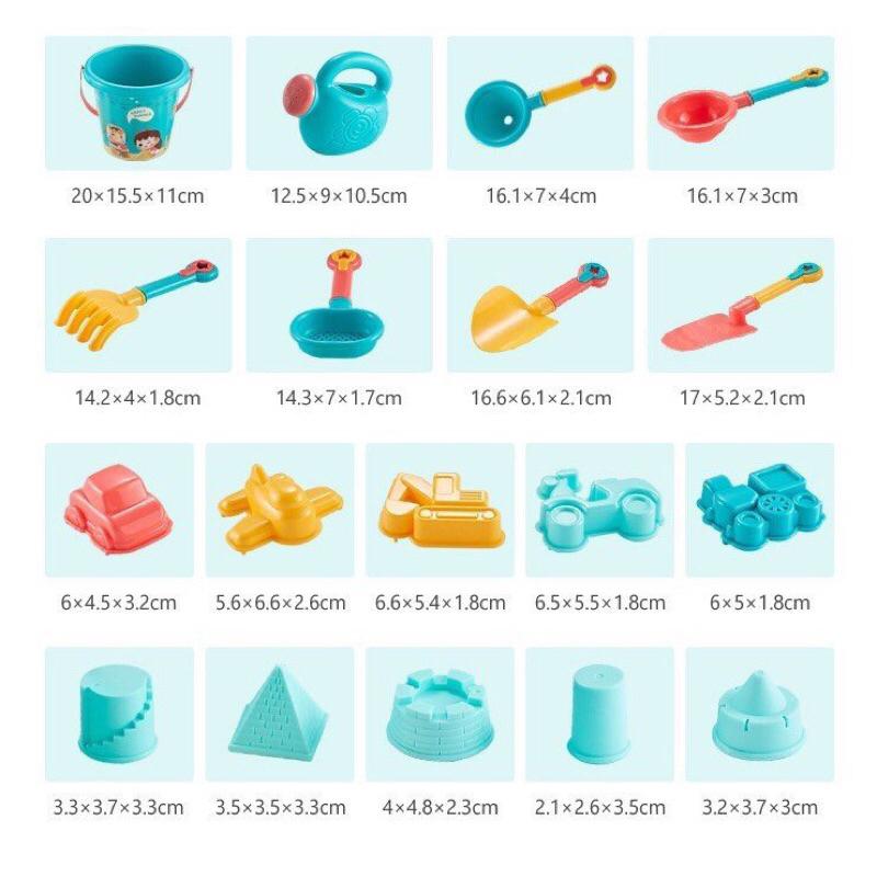 Đồ chơi xúc cát đi biển Xanh lâu đài 18 chi tiết và vịt vàng 14 chi tiết cho bé - Toy 3