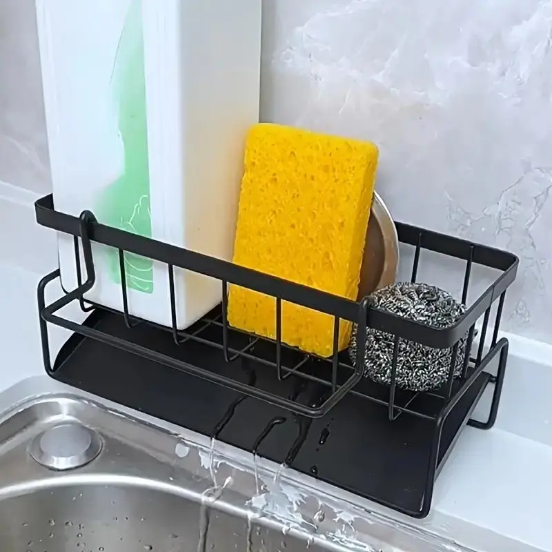 Kitchen Sink Dish Drying Rack, Kitchen Sponge & Scouring Pad Storage Rack, Dish Drying Rack for Kitchen Sink, Kitchen Storage Organizer