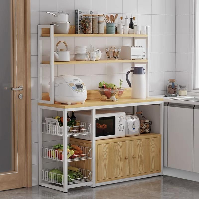 Wooden multifunctional movable kitchen storage cabinet kitchen - TikTok ...