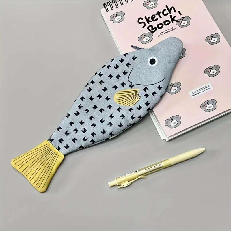 Small Fish Grouper Pencil Case - Creative, Thickened Storage Bag for ...