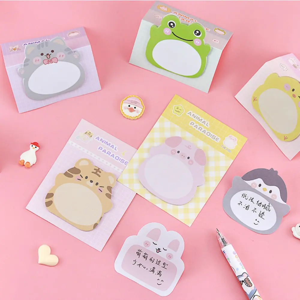 โน้ตแบบมีกาวในตัว, การออกแบบสัตว์ Kawaii, สติ๊กเกอร์หนา, แผ่นจดบันทึกกาว, การออกแบบเพนกวินน่ารัก, สร้างสรรค์, เหมาะสำหรับของขวัญเด็ก, แผ่นสติ๊กเกอร์หนา, แผ่นจดบันทึก
