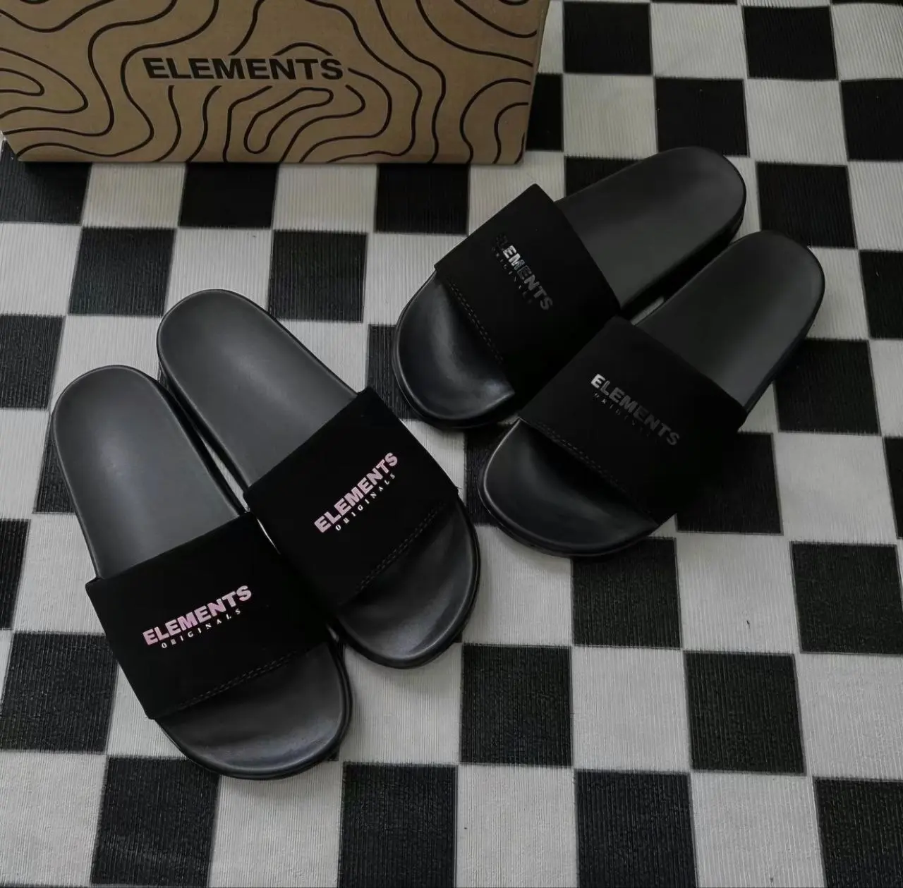 Dép quai ngang nam nữ Elements basic slide Slipper DéP