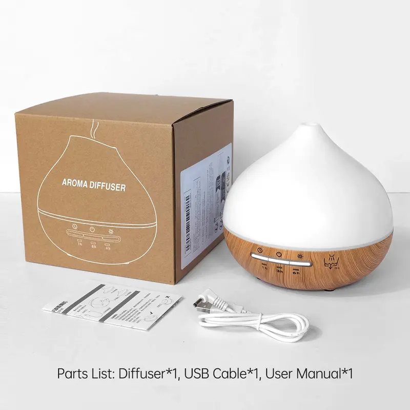 300ML Aroma Diffuser, Essential Oil Humidifier with Wood Grain Design, USB Powered Aromatherapy Diffuser, Home Humidifier for Bedroom, Office, Living Room 2