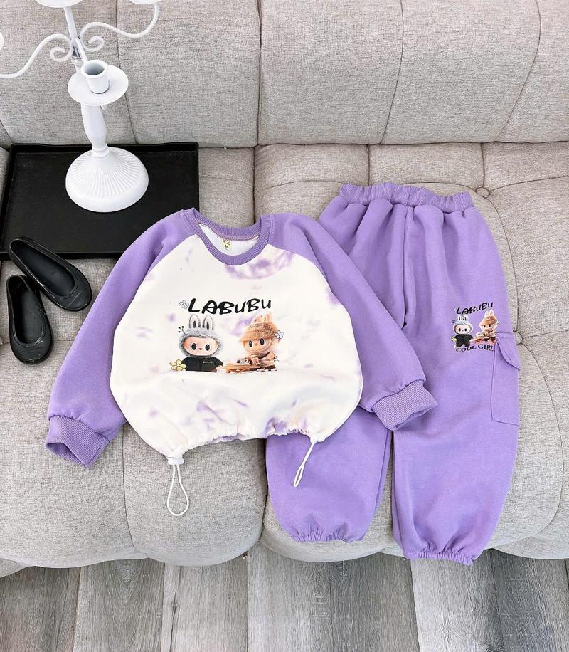 Product Introduction of bộ thu đông cho bé size 13-31 kg, bộ nỉ da labubu cho bé mặc đi học , ở nhà- Sandal áo  nỉ sét  áo bộ  đồ 4