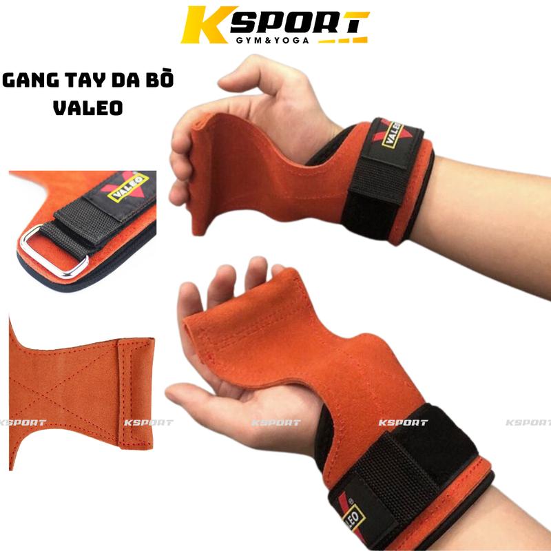 Gang Tay Tập Gym, Dây Kéo Lưng (Lifting Straps) Da Bò Hỗ Trợ Deadlift - Thể Thao Valeo ( 1 đôi ) <> Trượt Găng Tay Chống Trơn Trượt Bao Tay