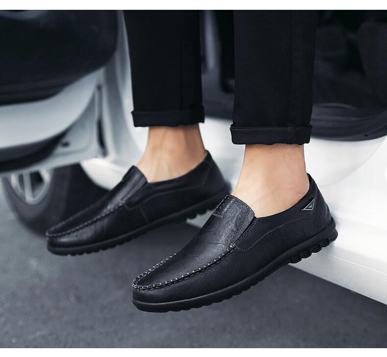 Product Introduction of ORNGMALL-kasut rata kasual kulit tulen untuk lelaki, loafers tanpa tali untuk memandu, kasut malas, sesuai untuk setiap hari, fesyen jalanan, saiz besar 37-47 54
