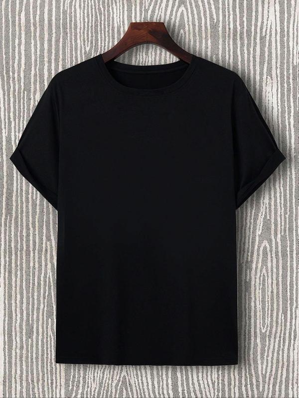 Men's Figure & Letter Print Drop Shoulder Tee, Regular Fit Casual Comfy Short Sleeve Round Neck T-Shirt for Summer, Fashion Men's Top for Daily Wear 4