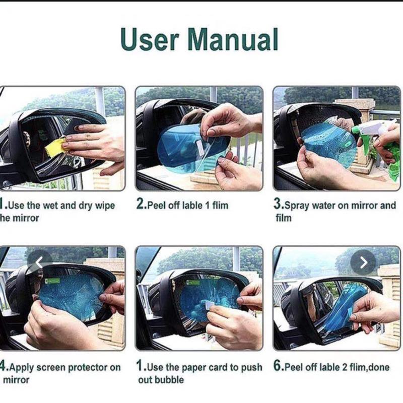 Product Introduction of Set Filem Kalis Hujan Cermin Cermin, untuk Kereta dan Lori, Pelekat Kalis Air Anti-kabus, Sesuai untuk Tingkap dan Kaca, Memandu Selamat pada Hari Hujan, Filem Kalis Hujan 18