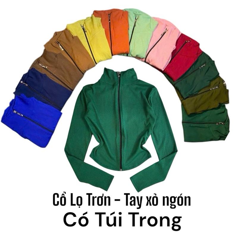 Áo Khoác Ủ Kem Cổ Lọ Trơn Thun Nữ Mã L30, Tay Xỏ Ngón