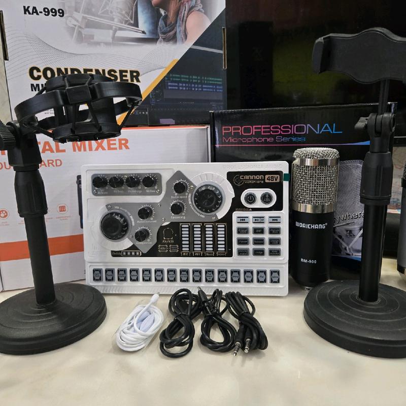 Trọn Bộ Hát Thu Âm Sound-Card X5 tích 48V + Micro BM900 Live Stream Oneline Tại Nhà - Bộ hát karaoke livestream giá rẻ