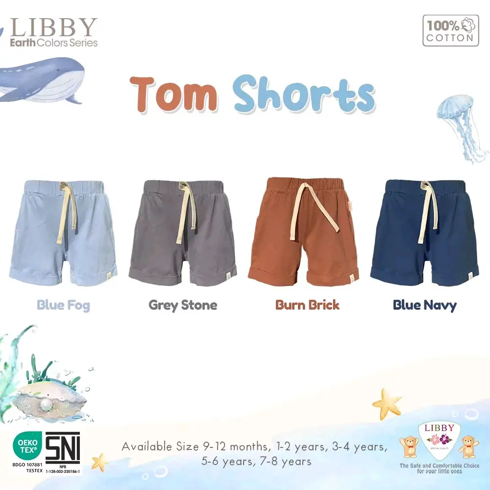 Libby Earth Colors Series Tom Short Pants Cotton Boy / Celana Pendek Anak Laki-Laki