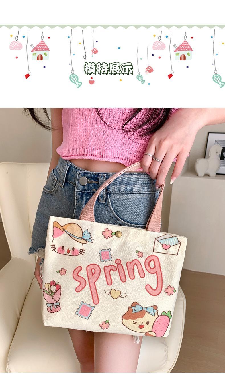 Product Introduction of Túi Vải Bố, Dành Cho Nữ, Thiết Kế Hoạt Hình Chính Hãng Túi Tote Mini, Thích Hợp Cho Nhân Viên Văn Phòng, Túi Xách Nhỏ Túi Đựng Hộp Cơm Trưa, Hàng Mới Về 2025, Bán Buôn Có Sẵn 5