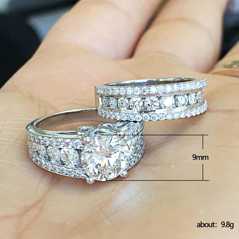 Product Introduction of Bộ Dây Cặp Đôi, Kim Cương Đầy Đủ Sang Trọng, Bộ Nhẫn Đính Hôn Zircon Tinh Tế 1