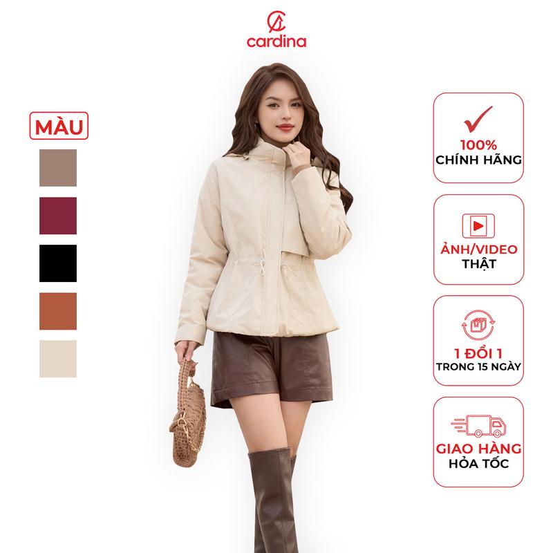 Áo parka nữ CARDINA chất liệu gió tráng poly 50D bền đẹp khả năng chống thấm nước và giữ ấm hiệu quả Y25 4PKN01