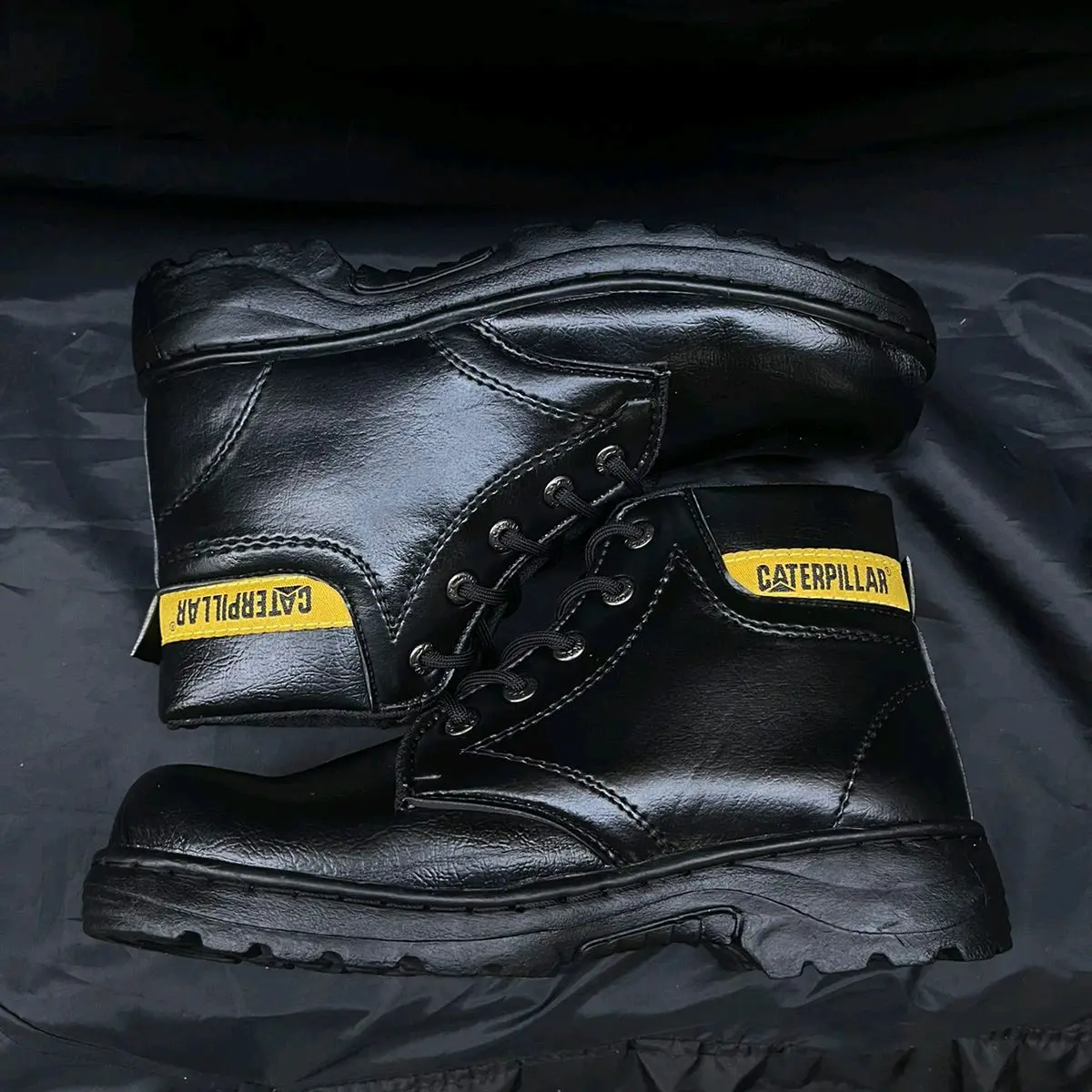 sepatu safety boot ujung besi termurah body rajut+kalep