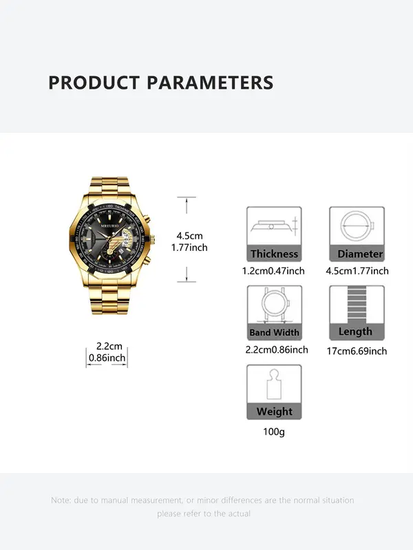 Men's Business Fashion Round Dial Quartz Watch, Fashion Watch for Party, Daily Clothing Decor, Trendy All-match & Exquisite Watch for Birthday Gift with Box 1