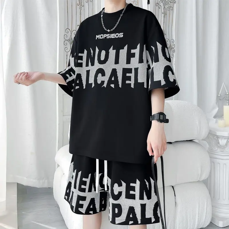 Bộ Đồ Mùa Hè Cho Nam, Cỡ Cực Lớn (150,00kg), Quần Đùi Thường Ngày Bộ Đẹp Trai Thương Hiệu Thời Trang Áo Sơ Mi ngắn Tay Và Quần Đùi Bộ Hai Mảnh Menswear Polo 3