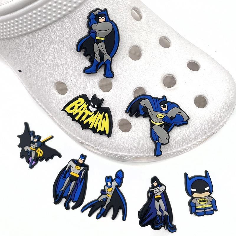 1 Miếng Trang Trí Giày Quyến Rũ Crocs Phim Hoạt Hình Tự Làm Guốc Phụ Kiện Giày Cho Fit Jibbitz Crocs Batman Hero Sandal Unisex X-mas Quà Tặng Trẻ Em