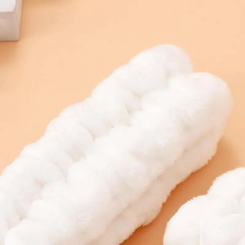 Soft Face Washing Hair Band for Women, 1 Count Face Wash Headband & 2 Counts Wristband, Flannel Coral Fleece Makeup Headband & Wristbands Set 3