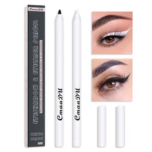 CMAADU Pensil Matte Eyeshadow & Eyeliner 2pcs Pencil 2 Warna Hitam & Putih Tahan Air Tahan Lama (1 kemasan isi 2) Waterproof