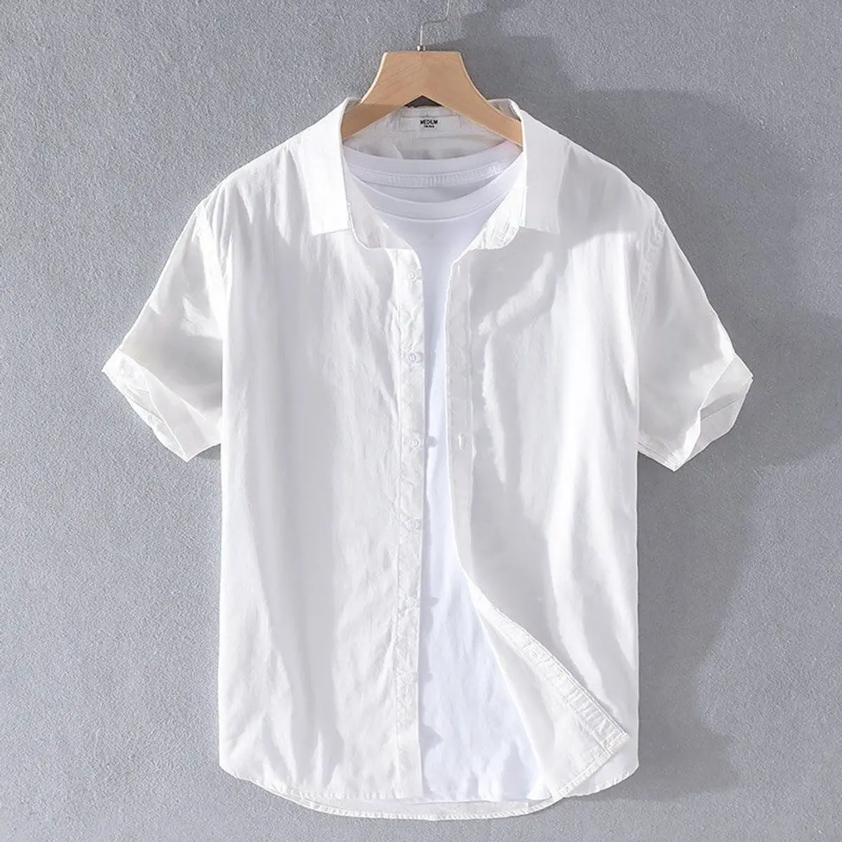 Áo sơ mi ngắn tay nam nữ chất vải đũi xước thoáng mát cộc tay basic unisex đứng form không nhăn cao cấp  ANIE