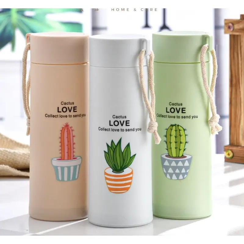 BOTTLE CACTUS Botol Minum Kaca Unik Motif Kaktus Botol Minum Packing Box 6