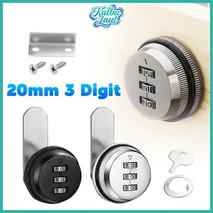 Kunci Kode 3 Digit 20mm Zinc Alloy Lemari Mekanik Untuk Berbagai Laci Filing Cabinet Rak Penyimpanan