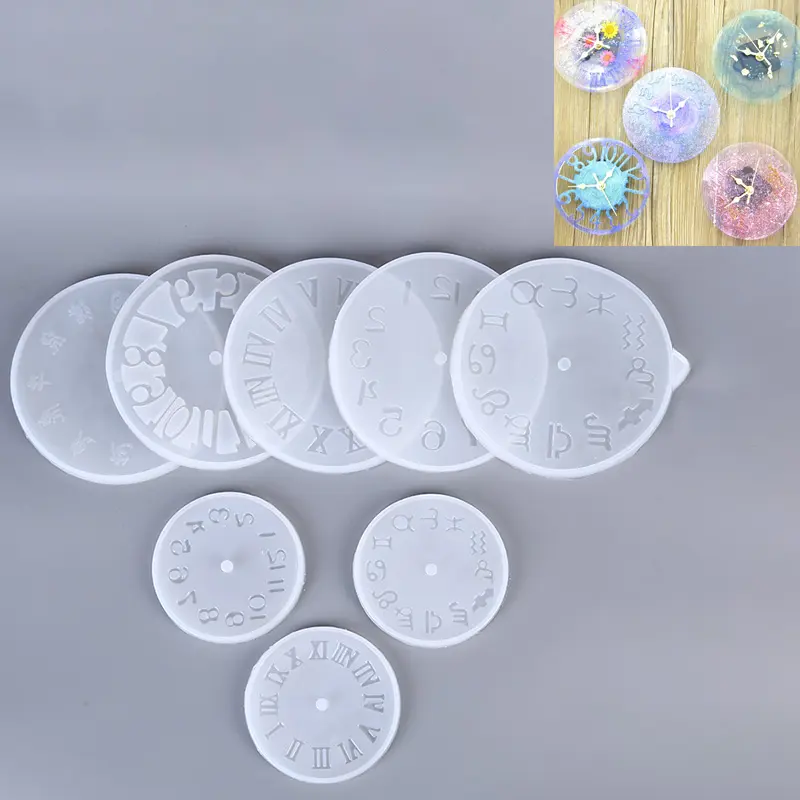 CLOCK SILICONE EXPOXY RESIN JEWELRY MOLD, LOKET, UNTUK MEMBUAT BARANGAN KRAF DIY, SESUAI UNTUK MEMBUAT BARANGAN KRAF Putih