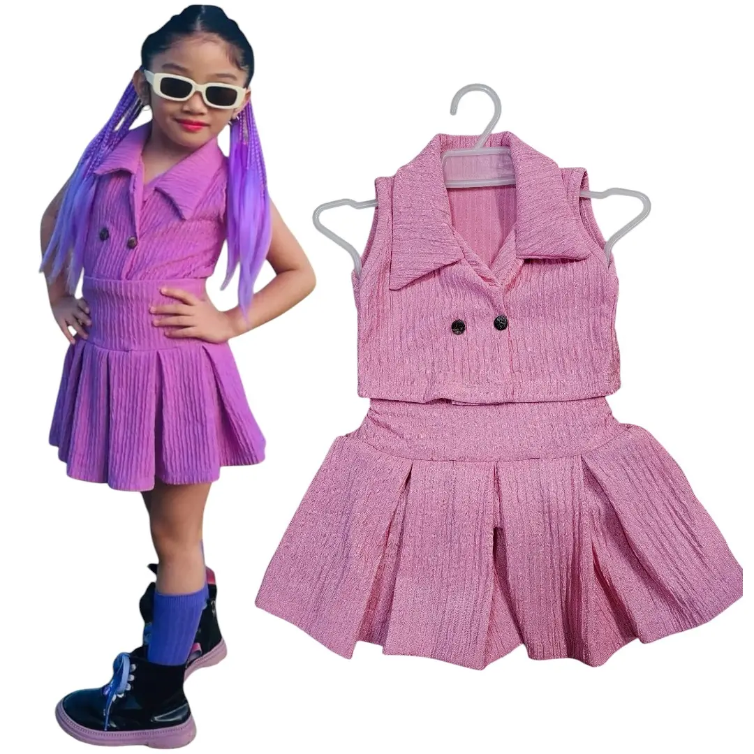 JJAS croptop TERNO korean inspired mini skirt 2 sizes available fit 1 to 3 - 4-6 year old barcrepe fabric