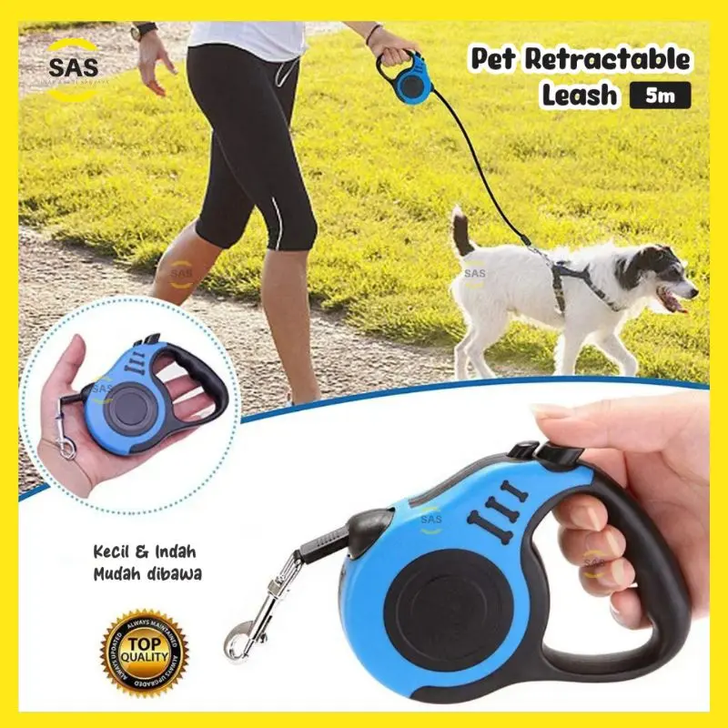 [SAS] Tali Tuntun Hewan / Retractable Dog Leash Anjing Kucing 3Meter & 5Meter Fleksibel dan Otomatis 0