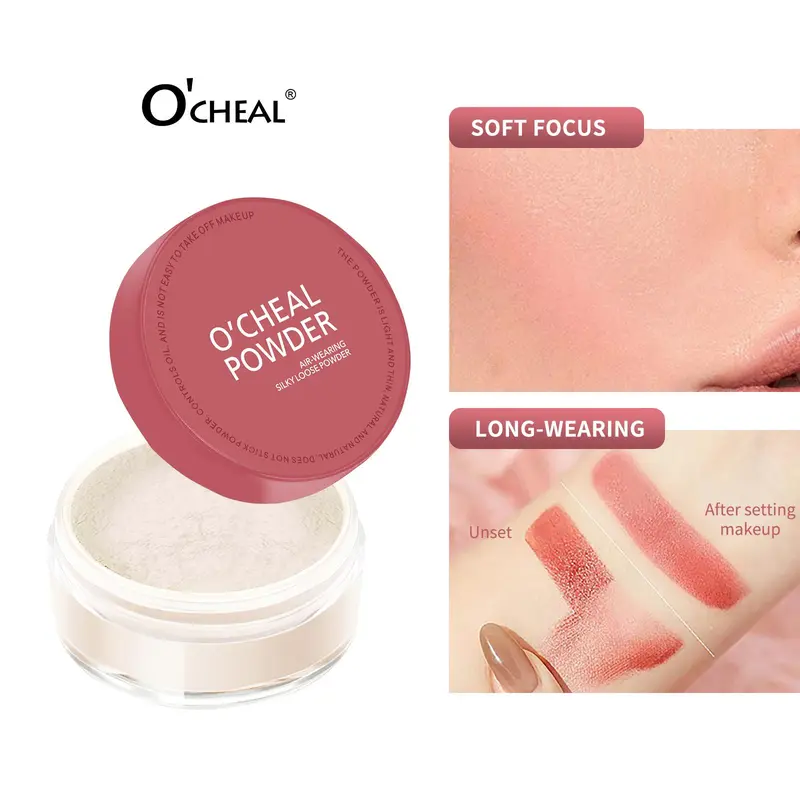 Long-lasting Oil Control Powder, 1 Box Matte Finish Makeup Setting Powder, Face Makeup Accessories for Women & Girls, Cosmetic 8