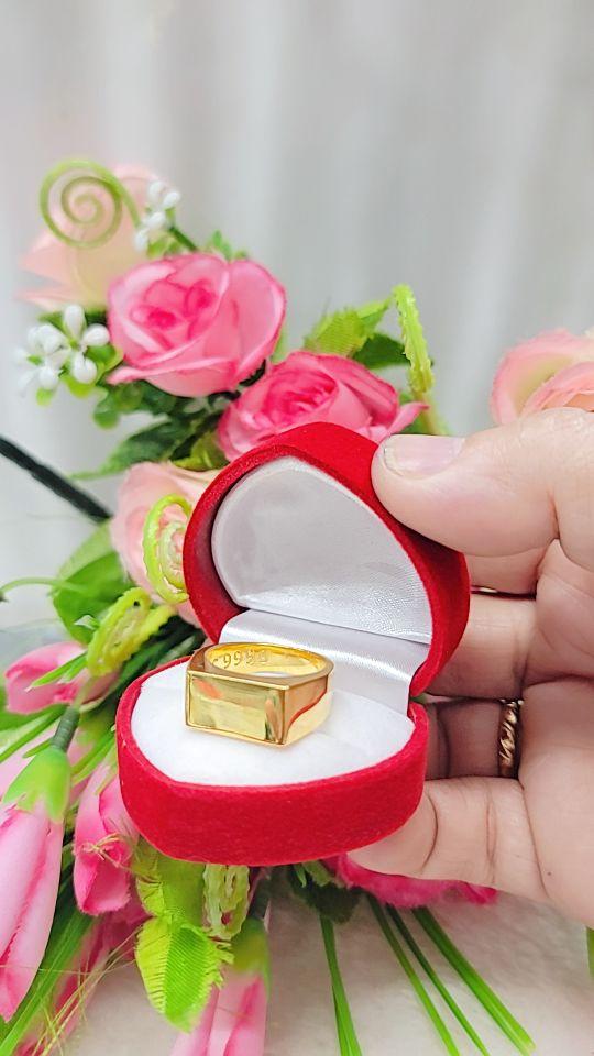 Product Introduction of Nhẫn đồng vàng mặt vuông 3c, 5c màu vàng 24k , nam nữ đeo được 11
