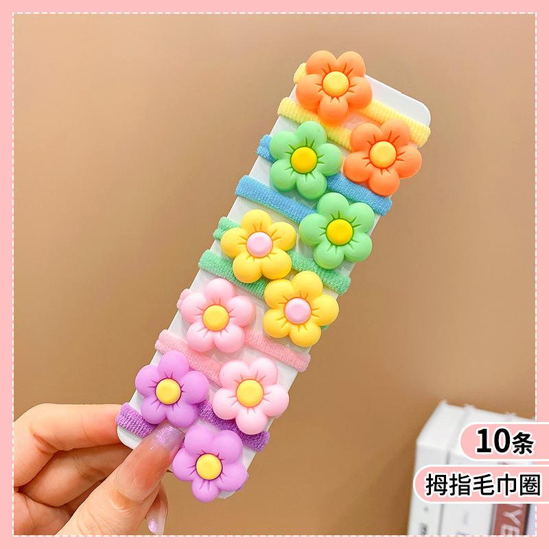 Product Introduction of 10 PCS for Children Cute High Stretch Headband Hair Accessories Little Girl Candy Color Trendy Hair Circle Headband 4