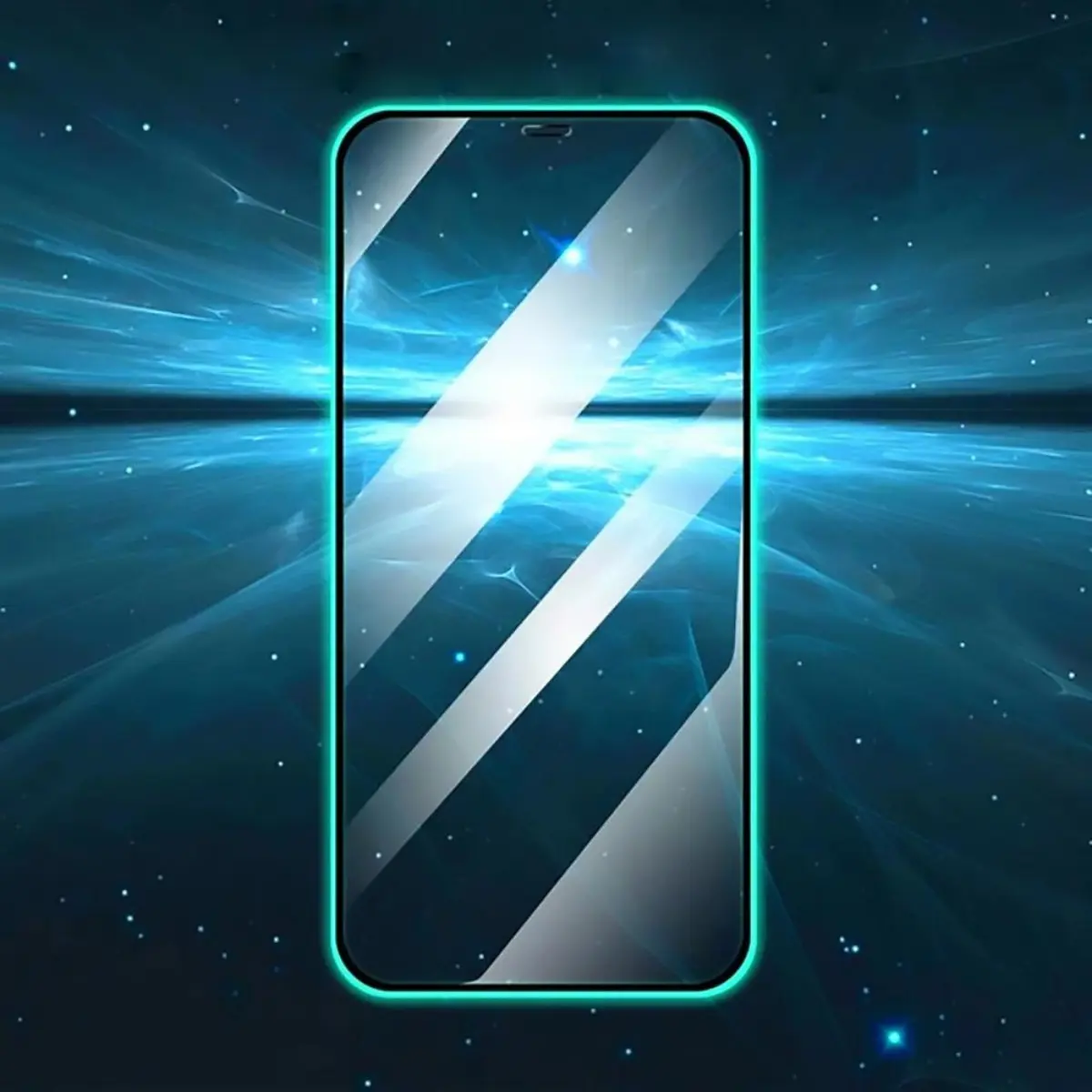 Aesthetic luminous tempered glass screen film for iPhone 15 14 13 12 11 Pro Max Plus XR XS full coverage fluorescent glass film
