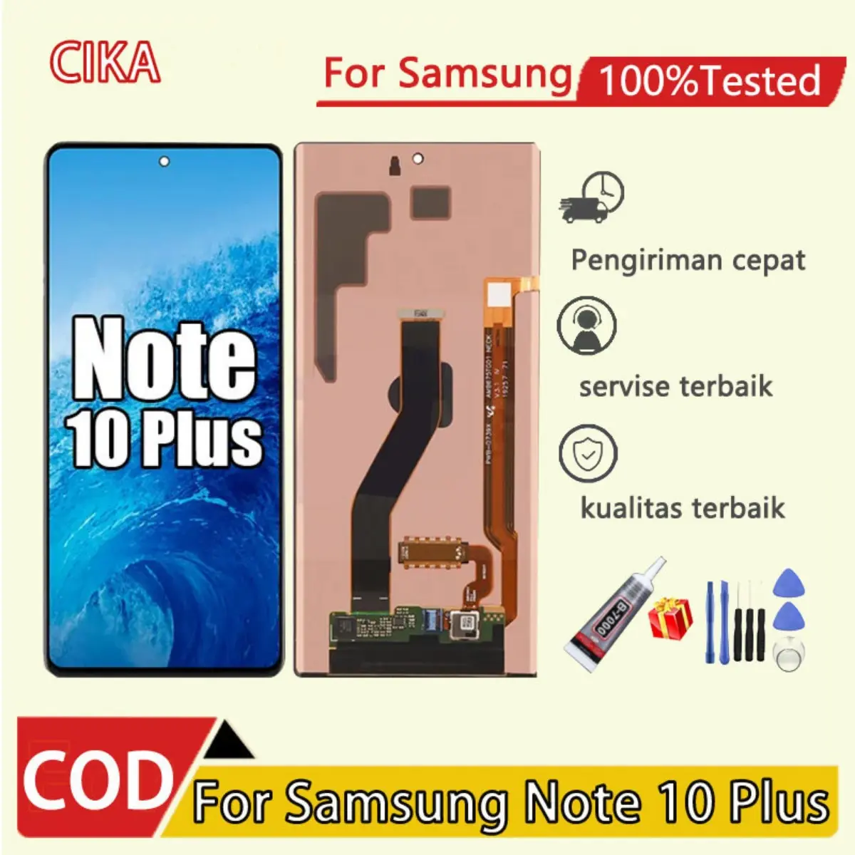Note 10 Plus For Samsung 6.8''For Ori Note10+ N975F N975 N975W LCD Display Touch Screen Digitizer Assembly Replacement Layar Touchscreen