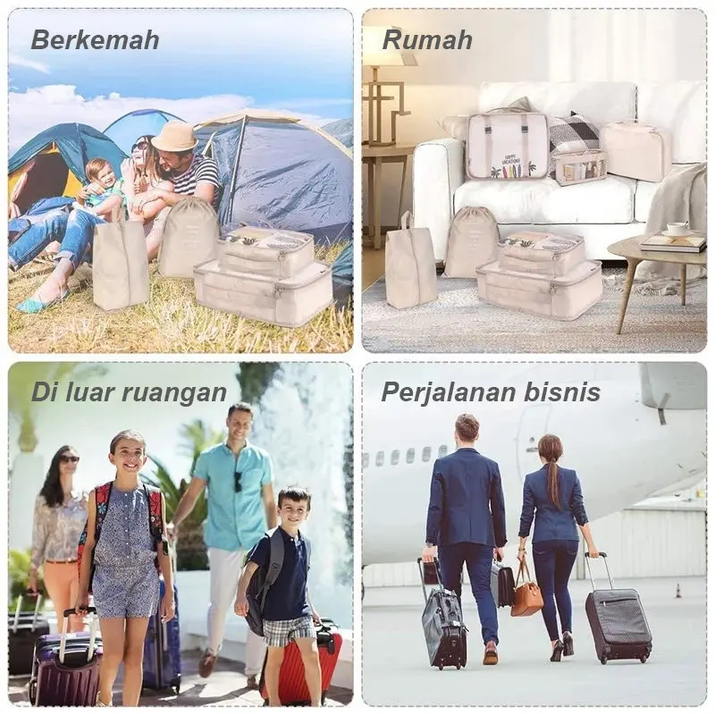 10 In 1 Travel Bag Tas Travel Organizer Bag Pouch Set Storage Luggage Bag Tas Penyimpanan Travel Tas Travel Organizer Koper Pouch Travel Baju Koper Tas Dalam Koper Packing Cubes Isi 10 Pcs Traveling Bag Organizer 5