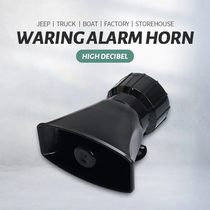 Car Alarm Sound 7 Tones Loud Warning Police Siren Horn Speaker Car Emergency Fire Horn Amplifier Hooter Megaphone Universal 12V