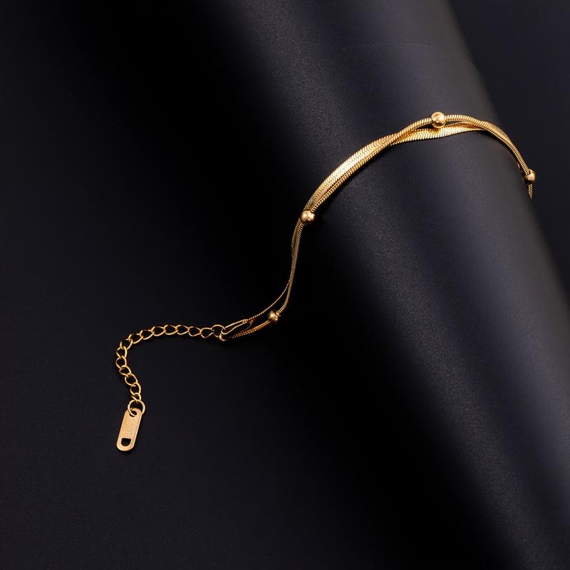 Product Introduction of 1pc Double Layers 18K Plated Hand Chain Bracelet Adjustable Hand Jewelry Decoration For Women 2