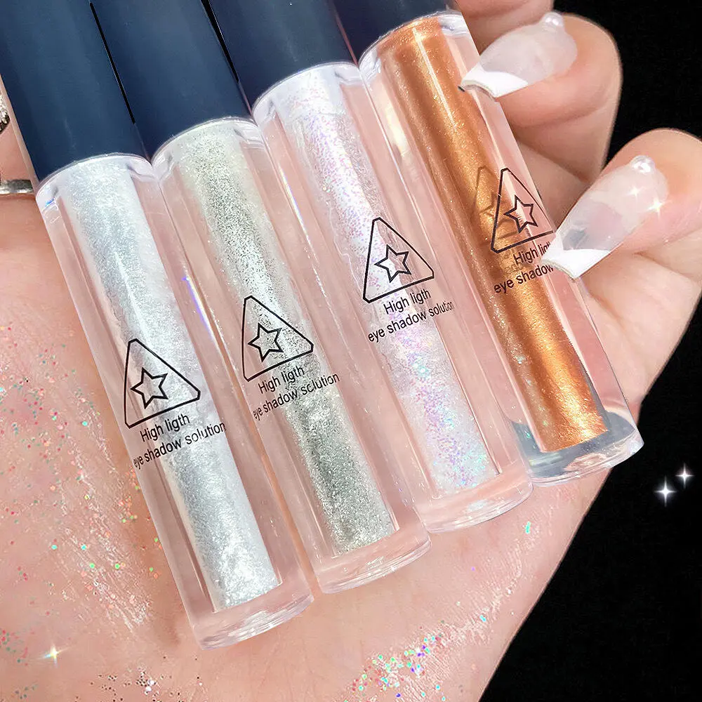 One drop of tear glitter pink sequins Lying silkworm pearl polarized light brightening monochrome highlight eye shadow liquid female