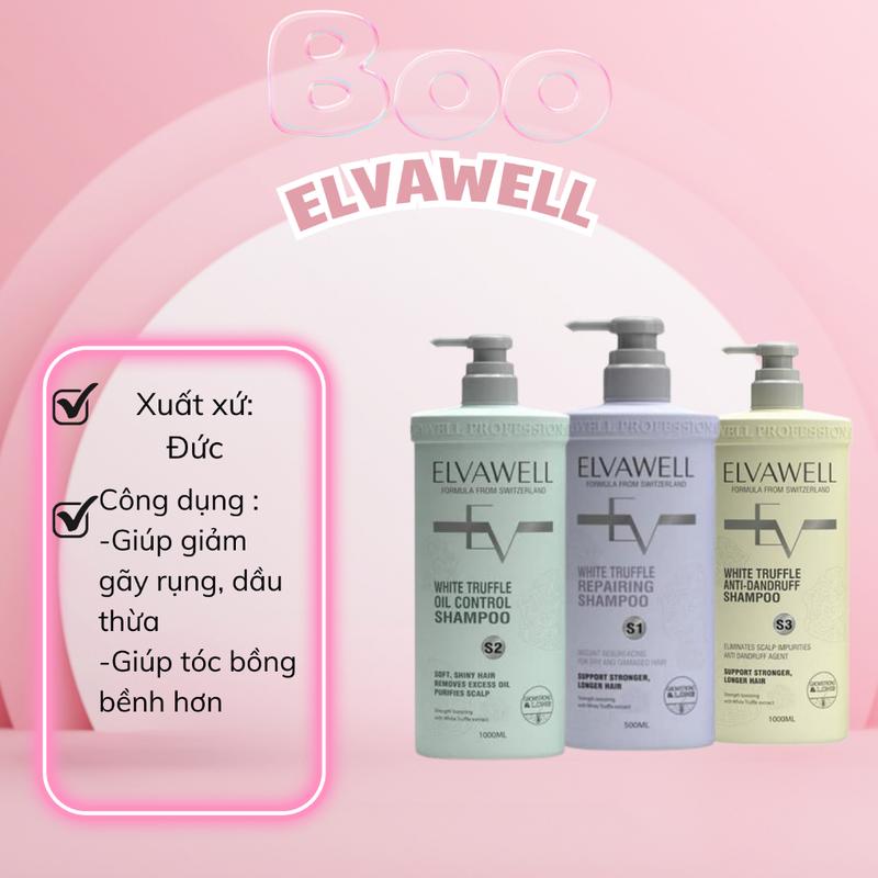 Dầu Gội Xả Elvawell Chiết Xuất Nấm Truffle Cao Cấp Chăm Sóc Tóc Chuẩn Salon Tại Nhà